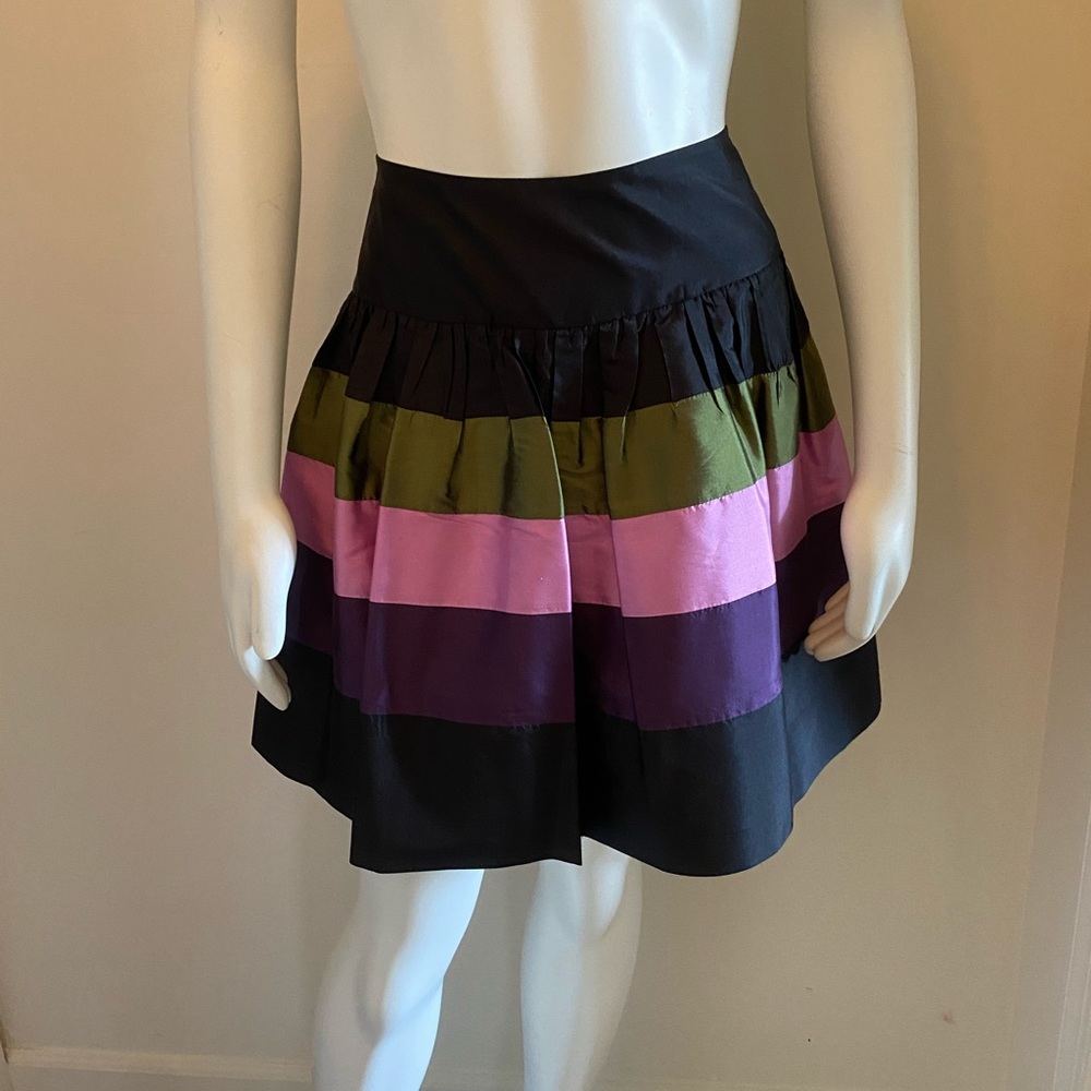 Striped silk skirt